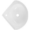 Gatuida Lavabo Angolare Triangolare Bianco in Plastica Leggero e Salvaspazio, Design Moderno per Balconi e Camper, Lavandino Bagno ad Angolo Compatto e Funzionale
