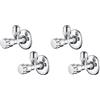 Ibergrif M22022-2 Valvola Angolare Autosigillante 1/2 x 3/8 Universale, Rubinetto Sottolavello in Ottone Cromato, Valvola Acqua Parete Resistente, Set 2 Pezzi per Cucina Bagno (Confezione da 2)