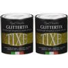 TIXE Glittertix Additivo Glitter per Pittura | Glitter per Pareti Effetto Luminoso e Brillante per Superfici Decorate | Decorativo per Idropitture e Smalto all'Acqua | 250ml | Argento
