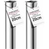 Kirchhoff 98848018 Immersione Cromato, 20 cm, prolunga 200 mm Bottiglia e sifone Tubolare, 1 1/4 Pollici, Tubo aggiuntivo Extra Lungo lavandino, Scarico in Acciaio Inox, Cromo (Confezione da 2)