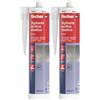 Fischer SA FLEX Sigillante Elastico Bianco Acrilico Interni ed Esterni, Finitura Liscia, Verniciabile, per Facciate, Giunti, Legno, Plastica, Inodore, 552330 (Confezione da 2)
