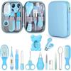 YZDYSHJ Kit di Cura per Neonati 13 in 1, Set Completo Toeletta Igiene con Tagliaunghie, Cesoie e Accessori per Bagno, Custodia Rigida EVA Portatile Senza BPA, Ideale per Casa Ospedale e Viaggio (Blu)
