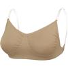 JiaYouLC Reggiseno da ballo senza cuciture con spalline trasparenti e schiena per donne e ragazze, spalline regolabili, reggiseno invisibile senza schienale, non adatto per coppa D+, Nude, M