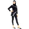 Musuly Burkini Nero E Grigio - Combinazione Costume da Bagno con Velo (42)