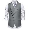 Generic Gilet da uomo casual da lavoro leggero gilet slim fit gilet da uomo bretelle e cravatta set, Nero , L