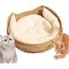 Generico Cesto Cuccia Per Gatti,Habitat Morbido In Corda Di Cotone Per Animali Domestici Tutte Le Stagioni,Adorabile Cuccia Con Cuscino Gatti | Per Gattini, Ideale Su Davanzale, Comodino, Soggiorno E Camera Da