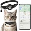 Drqzwp Collare Gps gatto, Gps per Gatti Senza SIM Senza Abbonamento, Localizzatore GPS per Gatto Funziona con goo- gle Find My (solo Android) (Collare + localizzatore bianco)