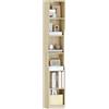 HEXCELEN Libreria, Libreria Scaffale a 6 Ripiani, Scaffales Alto e Stretto, Scaffale Cubo, per Studio, Soggiorno, Camera da Letto, 28 x 30 x 181 cm, Stile Moderno, Colore Rovere