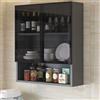 Tqertrtfxa Armadietto da parete in vetro, cucina, pensile, balcone, armadio, bagno, Pensile in metallo con anta in vetro(A,60*30*80cm/23.6*11.8*3)