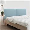 DHOME Testiera Imbottita Liscia in Similpelle Altezza 70CM Spessore 4cm e 8cm per Parete Acustica Testate Letto Pannello Fonoassorbente Camera da Letto (Celeste, 160cm Dual, Spessore 8cm)