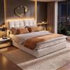 HYTKKBD Letto Imbottito 160x200 cm, Struttura per Letto Matrimoniale, Testiera Imbottita in Flanella e Luce LED Integrata, Rete a Doghe, con Contenitore Sollevabile, Senza Materasso (beige)