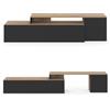 IDMarket - BASILE mobile TV angolare modulare da 180-240 cm in legno e nero