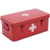 ZoeQide Porta Medicine,Contenitore Per Medicine,Organizer Medicinali In Metallo,Cassetta Pronto Soccorso con Blocco di Sicurezza,Grande Scatola Porta Medicine da Casa Adatto Per la Conservazione Rosso
