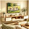 KSYGINXD Mobile TV Sospeso, Mobile TV A Parete, Mobile TV Basso In Piedi O Sospeso, Console TV Per Centro Di Intrattenimento, Per Soggiorno E Ufficio(Brown,240x24x20cm)
