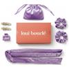 loui bouclé - Heatless Curls - Bigodini durante la notte senza calore - in velluto con clip, imbottitura morbida, per ricci grandi e voluminosi - ideale per capelli lunghi - Set in viola Breeze e