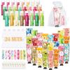 Aottom 24 set di crema per le mani, regalo per donne, 120 pezzi regalo di Natale con creme per le mani, balsamo per labbra, mini lime per unghie, sacchetti in organza e biglietti di ringraziamento, piccolo