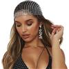 JIAHG Bandana da donna con brillantini, bandana, bandana, bandana, bandana con strass, fascia elastica, copricapo scintillante, accessorio per capelli per donne e ragazze (argento, uno)