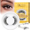 QUEWEL Ciglia finte magnetiche a lunga durata, ciglia magnetiche riutilizzabili con applicatore, non richiede colla, aspetto naturale, facili da applicare (YT01-02)