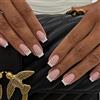 JUSTOTRY 24 unghie rettangolari beige e bianche da incollare, motivo corto, stampa nude sulle unghie con colla, classica unghie finte per nail art, unghie quadrate francesi
