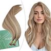 Ugeat Extension Capelli Veri Nanoring Castano Biondo 50 ciocche Extension Nano Ring Capelli Veri Castano Chiaro 50 cm Remy Lisci Traspiranti 50grammi