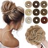 SEGO Chignon Finto per Capelli Elastico Sintetica Ondulato Extension Coda-Vino Facile Ricci Scrunchie 55 G Castano caffè mix Biondo Bleach