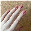 POAHDGCY 24 Pezzi Di Unghie Finte A Testa Tonda Corta Rosa Nudo, Indossabili, Con Copertura Completa, Stampa Sulle Unghie Manicure Fai Da Te(Y25)