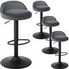 EUGAD Sgabelli da Cucina in Velluto con Poggiapiedi Sgabelli da Bar Moderni per Bancone Penisola Sedie Alte Girevoli Altezza Seduta Regolabile 62-84cm, Grigio scuro 4 Pezzi 0823BY-4