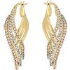 DelPia, Orecchino Dea Lasa in Oro 18kt Argento Sterling 925 con Cristalli (tre colori, 15X25mm)