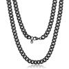 Suplight Collana Uomo Nero in Acciaio Inossidabile a Catena Cubana Miami Catena Uomo Acciaio Larghezza 9 mm Lunghezza 56 CM Collana Nero Stile Hip Hop Regalo per Ragazzo