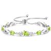 FANCIME Bracciale tennis con peridoto, pietra del mese di agosto, in argento sterling con maglie regolabili da 9x7 mm - Gioielli di alta gamma - Regali di compleanno per donne, mamme, mogli e lei.