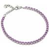 OPSOBJECTS Bracciale Tennis da Donna di Ops! della Collezione Glimmer. Bracciale Tennis in Acciaio di Colore Argento con con Pietre Lilla 3mm. La referenza è OPSBR-926