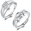 Loutade Set di 2 anelli in argento Sterling 925, anelli antiansia in argento Sterling 925, anelli in argento antiansia con perline Spinner, anelli di stress per le donne, Argento Sterling