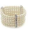 Avalaya Braccialetto flessibile di perle a 5 giri con strass (Biancaneve)