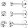 Candyfancy Orecchini in titanio ipoallergenici da donna, uomo, ragazza, G23, in titanio, con zirconi, 2/3/4/5 mm, 3/4/5 mm, Titanio, Zirconia cubica
