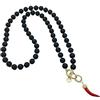 Petra d'amuri Collana Siciliana Donna in Pietra Lavica e cornetto in ceramica (Rosso)