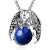 EUDORA Harmony Ball Collana con Ciondolo Drago per Donna Uomo, Ossidiana Nera Quarzo Rosa Prisma Esagonale Cristallo Energia Amuleto Regalo Gioielli, 22''+ 24 (Lapislazzuli-palla)