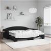 Vidaxl Divano Letto Estraibile con Materassi Nero 90x190 cm Velluto