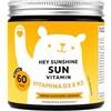 Bears with Benefits Hey Sunshine Sun Vitamin D3 + K2 - 60 Caramelle Gommose Vegane al Gusto Limone, Senza Zuccheri, Integratore Vitamina D 1000 UI