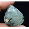 Gemsmyriad 100% Naturale Africano Verde Prehnite 41.90 Certificato Interno Nero Hair Pietra