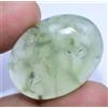 Gemsmyriad 100% Naturale Africano Verde Prehnite 53.45 Certificato Interno Nero Hair Gemma