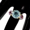 Gemsporium Anello Gemsporium in Argento 925 con Topazio Azzurro 11mm e Ametista, Mis.7