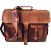 Fatto a mano 22.9cm-45.7cm Marrone pelle Vintage Messenger a Tracolla Laptop Borsa Valigetta