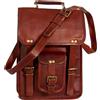 Fatto a mano 19" Vintage Uomo Borsa Tracolla in Pelle Marrone, Messenger Crossbody