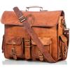 Satchel Borsa A Tracolla Vintage In Pelle Per Laptop 14" 15.6" 17"
