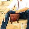 Fatto a mano Borsa Tracolla Portadocumenti Vintage Uomo In Vera Pelle Marrone Laptop