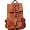 Fatto a mano Handmade 20" Zaino In Vera Pelle Vintage Laptop Borsa A Tracolla Donna Marrone