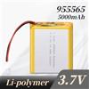 955565 Batteria ai polimeri di litio da 3,7 V 5000 mAh Jst PH 2.0mm Spina a 2 pin per la ricarica del vestito dell'aria condizionata per la casa intelligente di alimentazione mobile