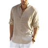 King Billion Camicetta casual da uomo nuova Camicia di lino in cotone Top larghi T-shirt a maniche lunghe Primavera Autunno Camicie da uomo casual belle
