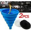 NONE 2 pezzi pieghevole imbuto per motore auto silicone liquido imbuto rondella olio motore benzina strumenti di cambio per accessori auto moto