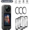 TECTINTER Pellicola in vetro temperato per Insta360 X4 X5 Protezione schermo Anti-graffio Protezione copriobiettivo Kit protettivo 360 ° Accessori per videocamere